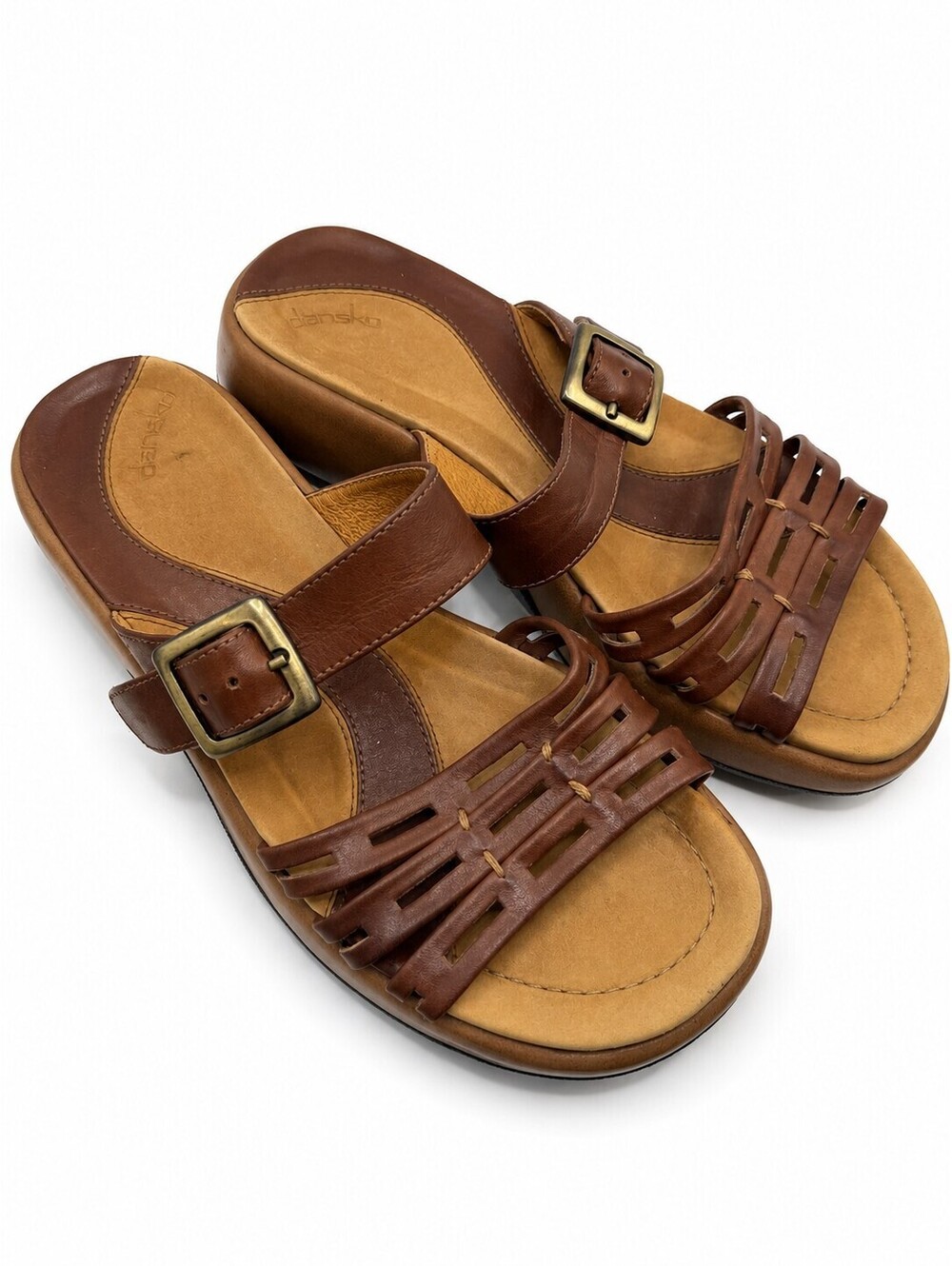 Dansko Leather Chunky Platform Sandals - Women's 7.5/38